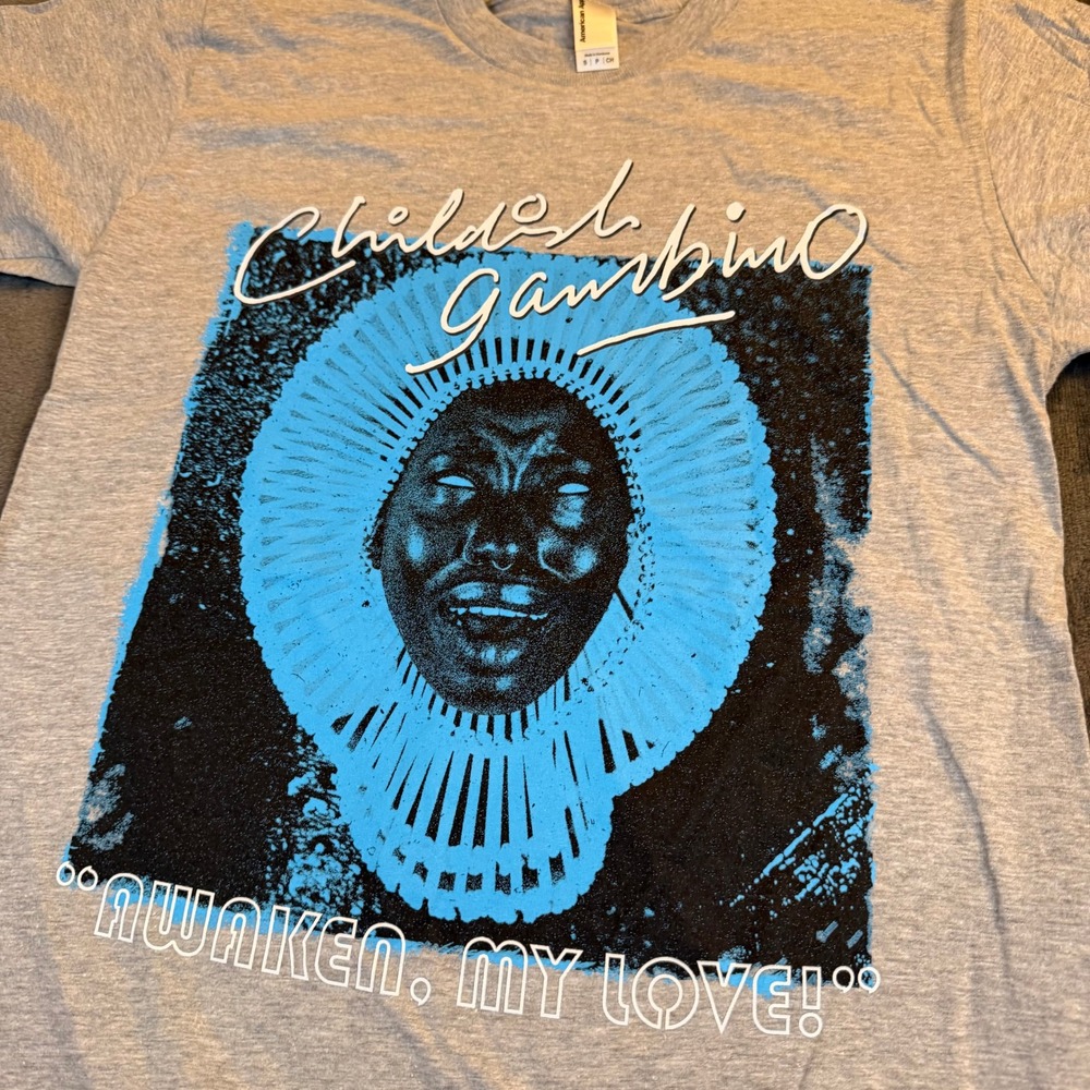 Childish Gambino Awaken My Love T Shirt Gray Short Sleeve Graphic Tee Mens Small - Picture 2 of 9